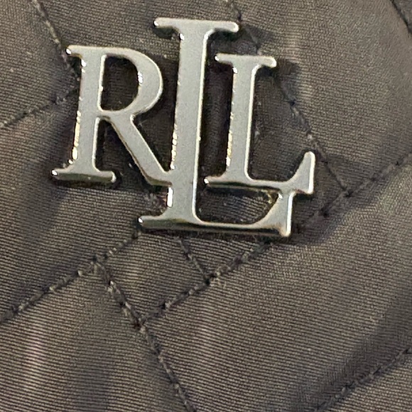 Lauren Ralph Lauren Black Basket Weeve Hooded Quilted Jacket - Picture 6 of 8